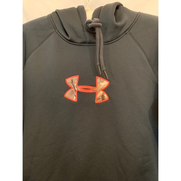 Under Armour Women's Cold Gear Hoodie Sz Small Gray Camo Logo Pink - Picture 2 of 4